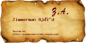 Zimmerman Ajád névjegykártya